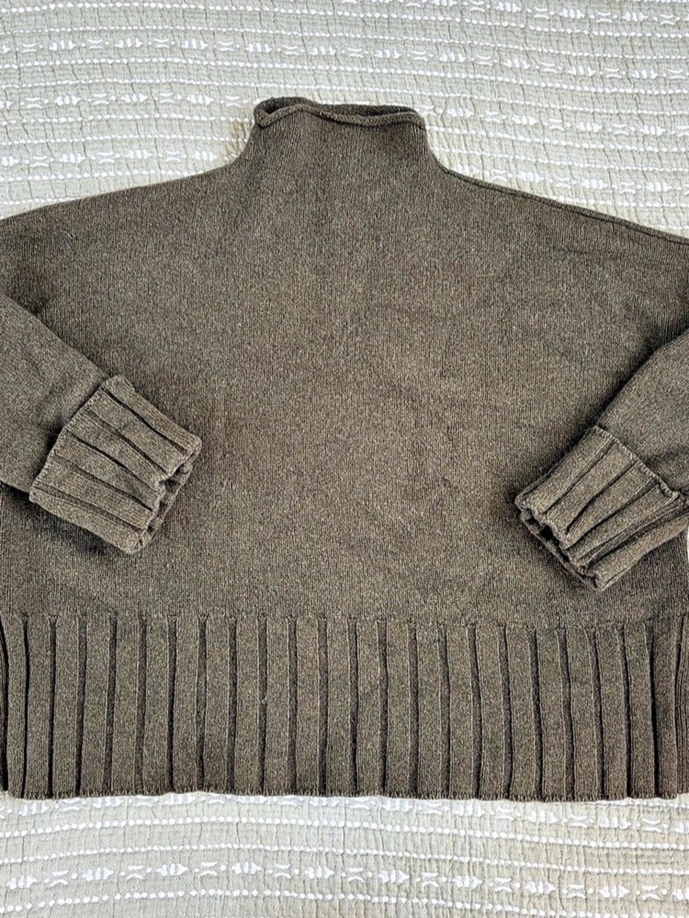 Madewell Glenmoor Mockneck Sweater in Cotton-Merino Wool Yarn Size Medium
